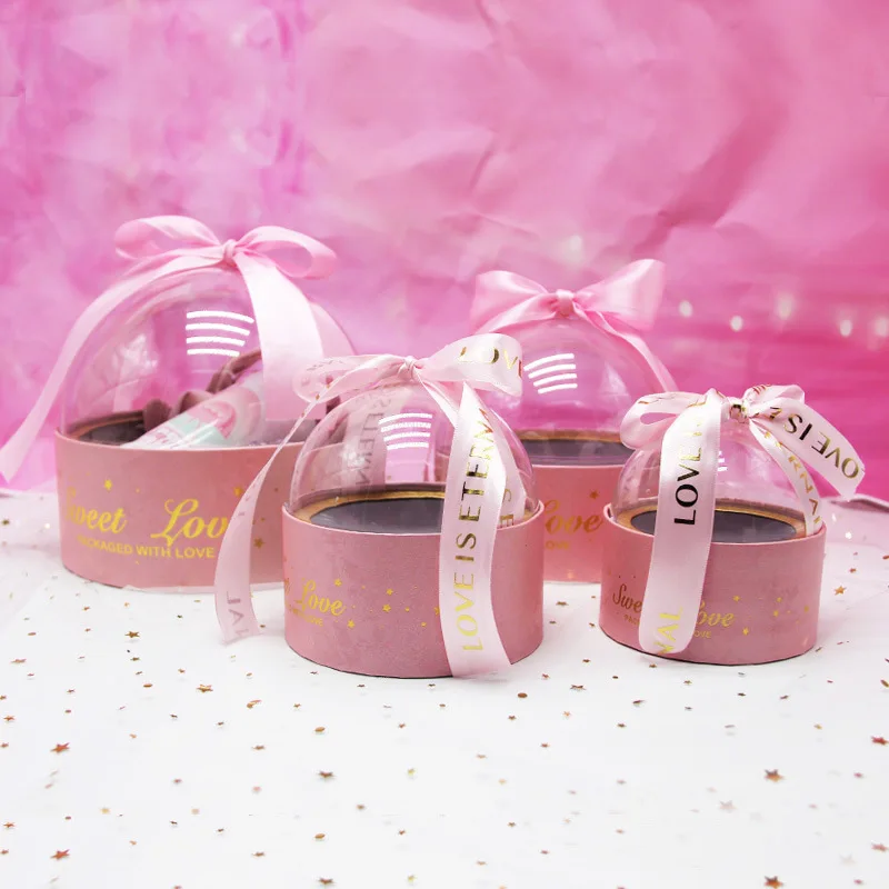 Прозрачная коробка для сладких шоколадных конфет с крышкой детского праздника