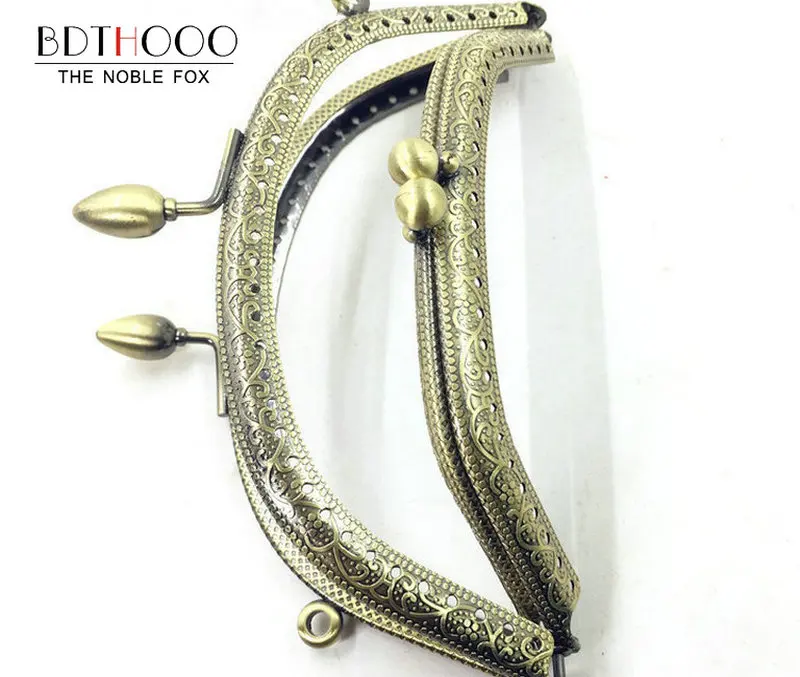 

10pcs/ Set 14cm Metal Purse Frame Handle for Clutch Bag Handbag Accessories Making Kiss Clasp Lock Antique Bronze Bags Hardware