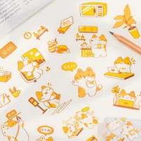 45pcspack meow planet series hand account diy material decorative stickers