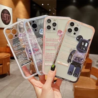 transparent violent bear phone case for iphone 13 12 pro max 11 pro xr xs max 7 8 plus silicone soft cover for iphone13 12 cover