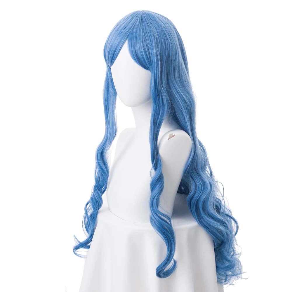 80 см синий смешанный волнистый синтетический парик с длинными волосами Himouto!