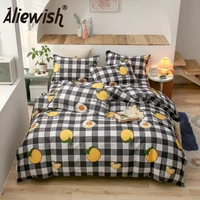 new arrival nordic printed bedding set 240x220 king size pillowcase bed sheet floral duvet cover single double queen bedlinens
