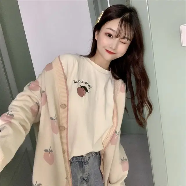 

V-neck loose cardigan sweater women's spring and autumn 2020 new Korean style top