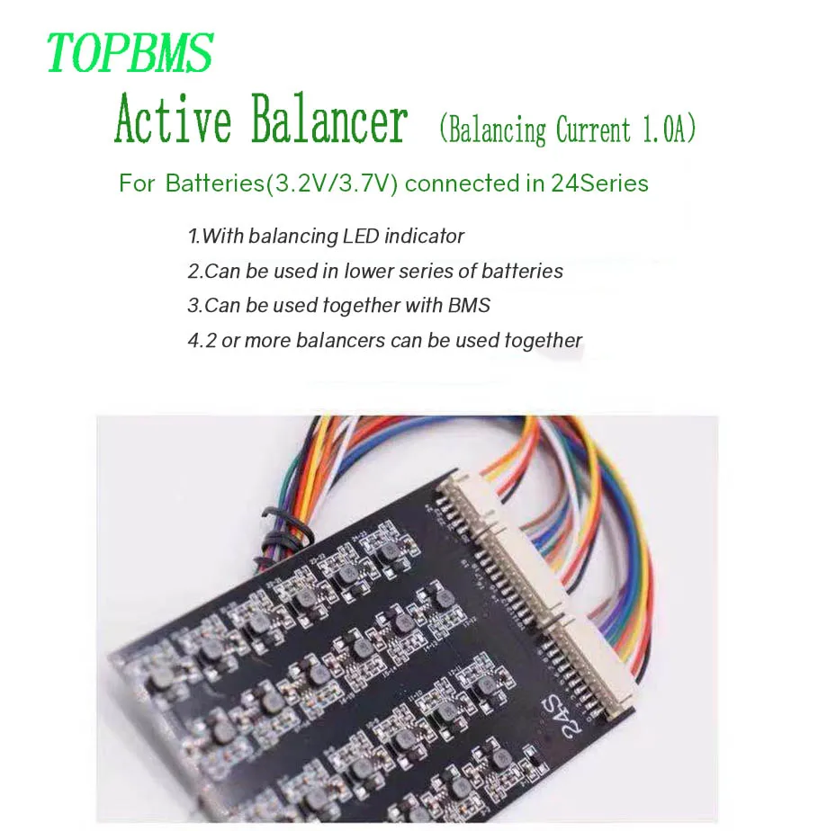 

Active Balancer 24S Equalizer Balancing Current 1000MA Used for Lithium 3.7V or LiFePo4 3.2V Batteries Connected in 24 series