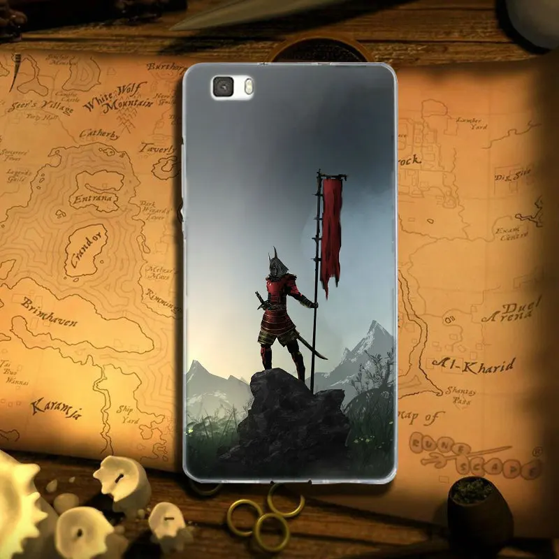 Мужские Самурайские японские дизайнерские мягкие чехлы для телефонов huawei Y3 Y5 Y6 Y7