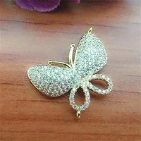 2pcslot womens high quality golden plated new butterfly cz pendant not including bracelet