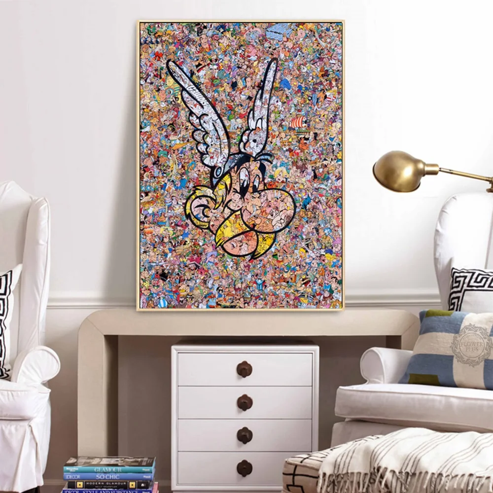 Картина из классического комикса Франции Asterix плакат на шелковом холсте
