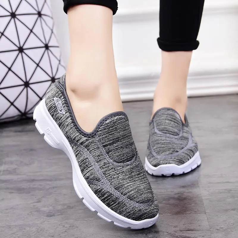

Running shoes women casual sneakers 2021 slip-on solid shallow breathable canvas mom shoes woman wedges sneaker zapatillas mujer