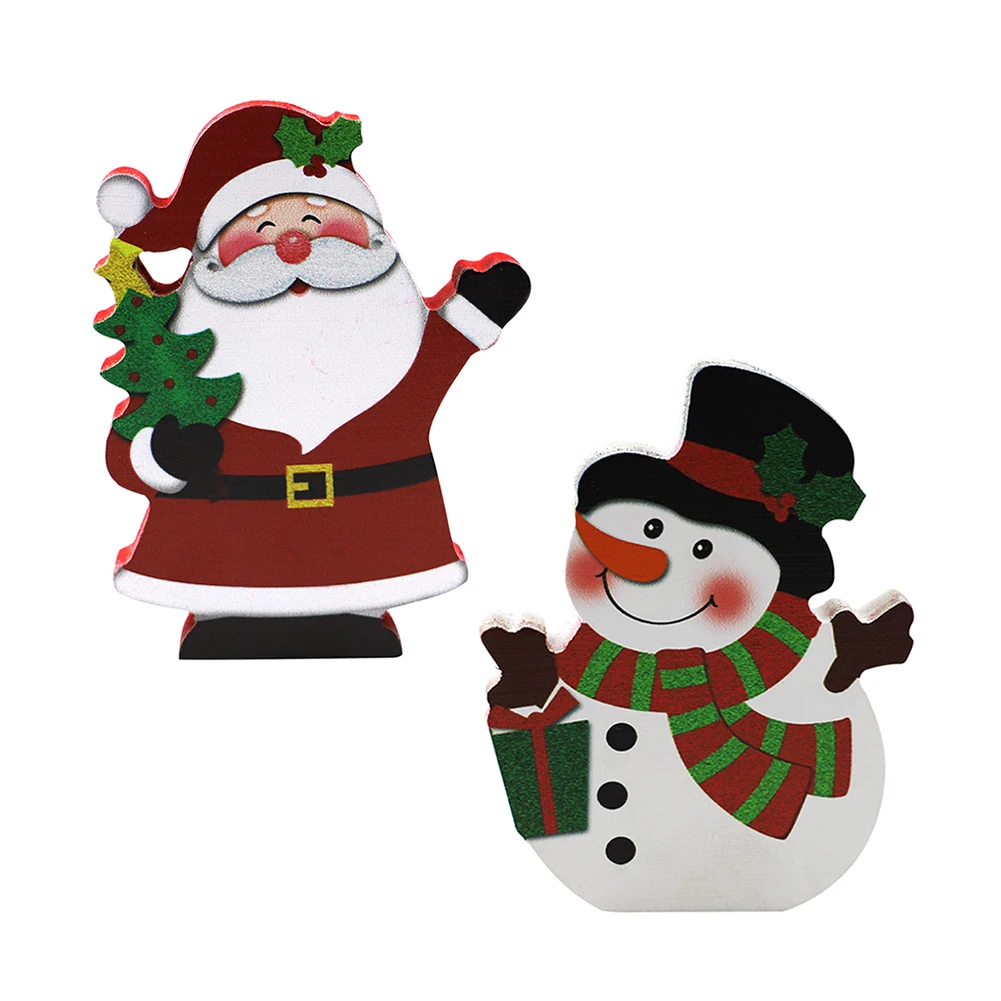 

Merry Christmas Mini Wood Santa Claus Snowman Handicrafts for Table Decor Wooden Craft Shop Showcase Decoration DIY Toy for Kid