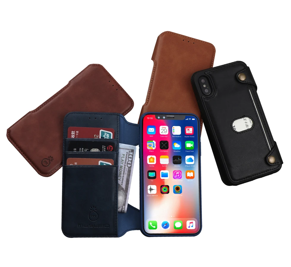 Musubo, роскошный кожаный чехол для iphone X, флип-чехол, силиконовый чехол, для iphone 8 Plus, 7, 6, 6s Plus, ТПУ, кошелек, держатель для карт, съемный