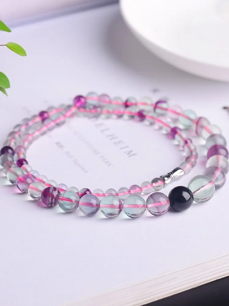 

Natural color fluorite necklacetous joyeria mujer naszyjnik collar fashion jewelry naszyjnik choker sieraden bijoux mariage