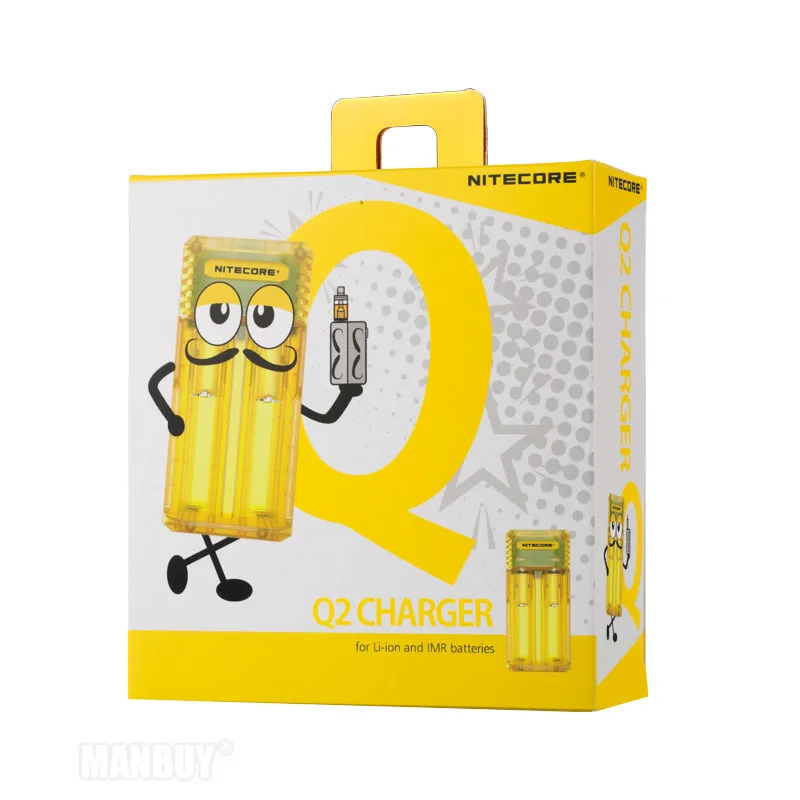TOP NITECORE Q2 2-Bay 2A Quick Charger for Li-ion IMR Nicd CR123A 16340 10440 AAA 14500 18650 26650 Battery Authentication Code | Лампы и