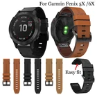 Ремешок кожаный для Garmin Fenix 5X5X Plus, быстросъемный браслет для Garmin Fenix 3 3HR  3 Sapphire Fenix 6X 6X Pro, 26 мм
