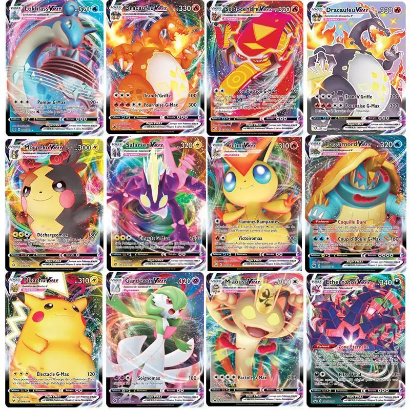 

Pokemon Cards Spanish TAG TEAM GX VMAX French English Version VMAX Lylia Trainer Energy Holographic Playing Cards Game Toy Gift