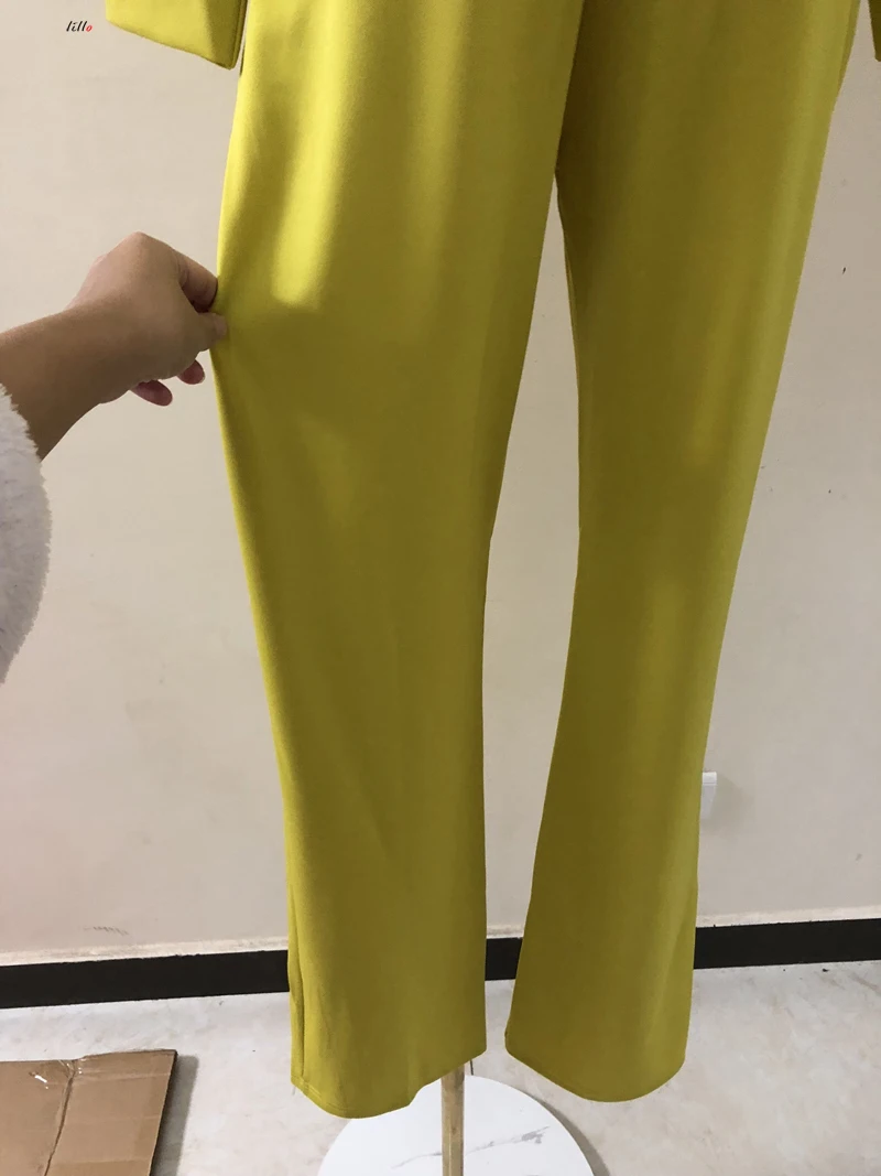 High Street Boot Cut Spring and summer new half-high collar lantern sleeves simple and elegant OL wind jumpsuit fashion temperam