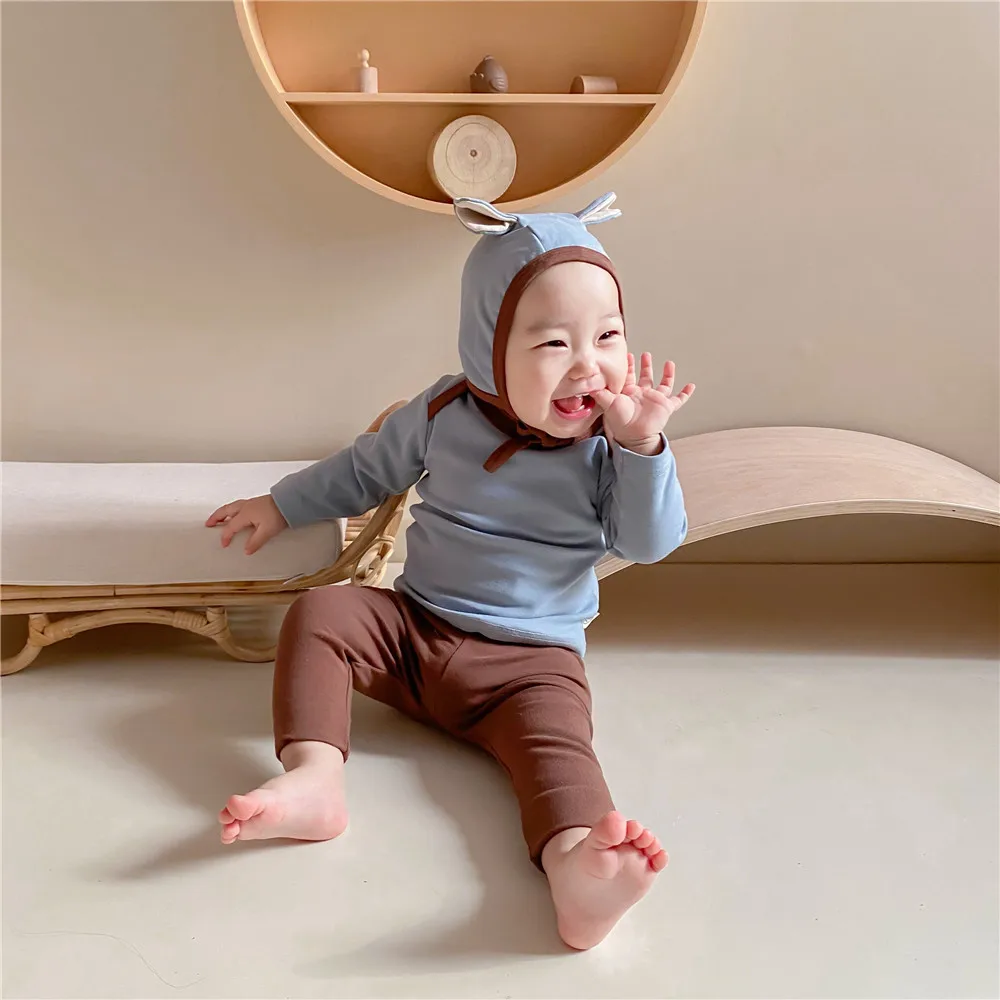 

MILANCEL 2021 Newborn Clothes Baby Pajama Set Cute Color Toddler Boys Sleep Set 3Pcs Indoor Clothes