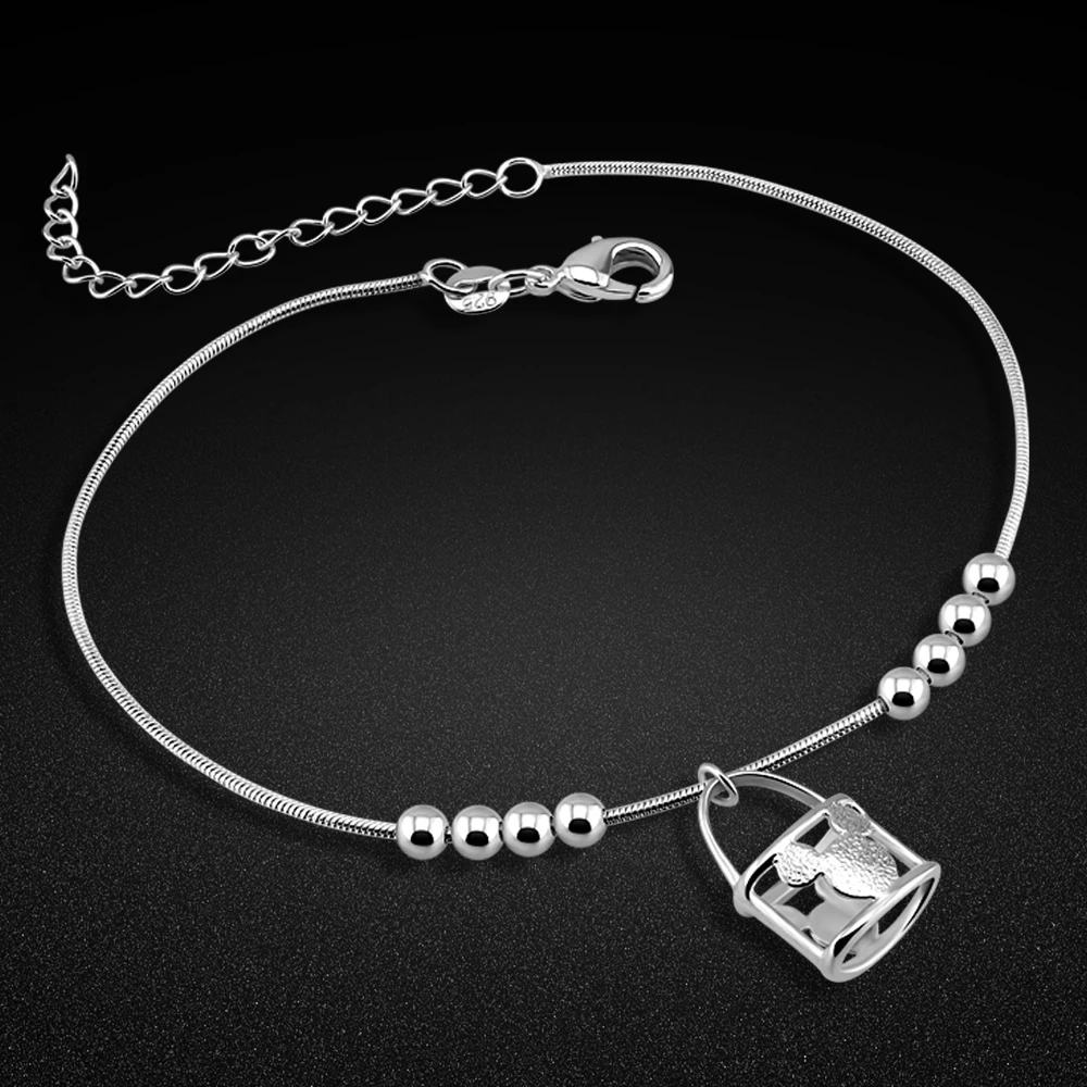 

Simple 925 Sterling Silver Snake Bone Blade Anklet for Women Ladies New Summer Light Fashion Versatile Ins Jewelry Accessories