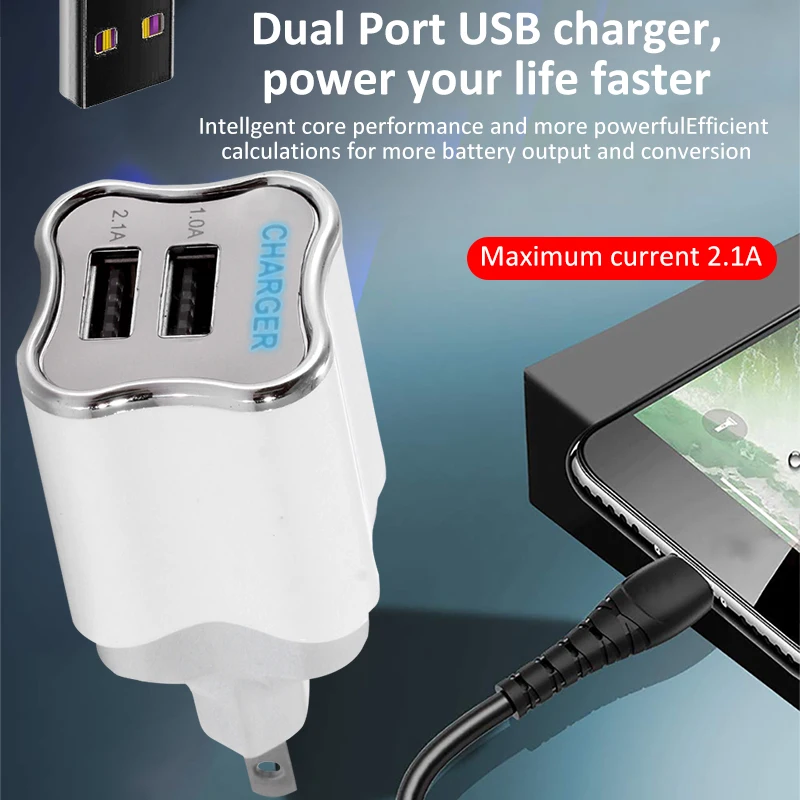 Дорожное мини-зарядное устройство с 2 USB-портами 5 В 1 А | Мобильные телефоны и