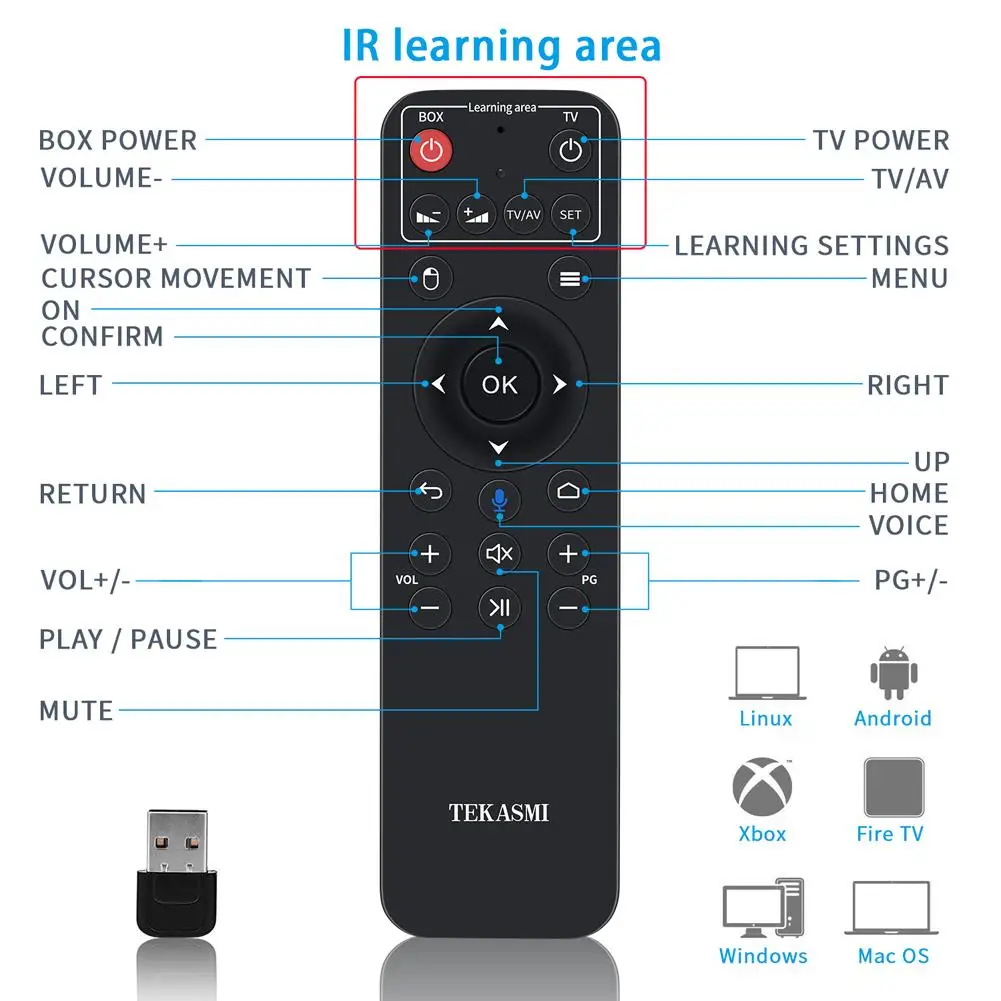 Портативный 6-ключ инфракрасный обучения Летающий Мышь дистанционного