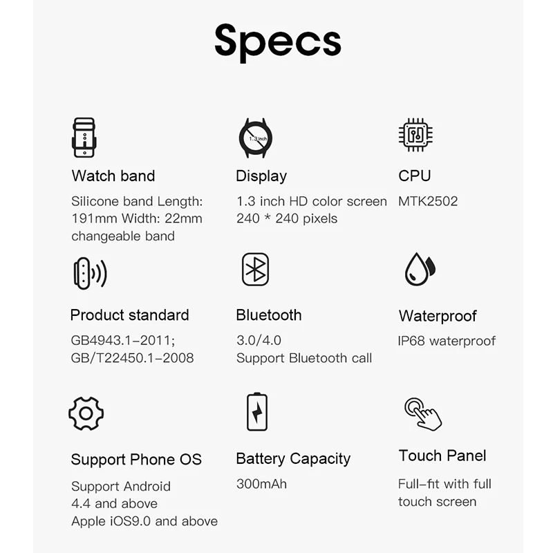 

UIAUSA P8 1.3 Inch Smart Watch Men Full Touch Fitness Tracker Blood Pressure Smart Clock Women GTS Smartwatch for Xiaomi