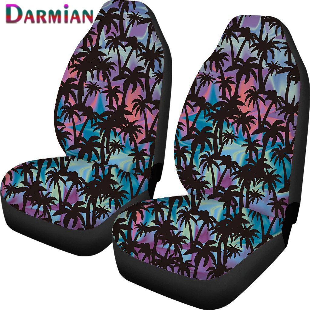 

DARMIAN 2021 Tropical Coconut Tree Prints Fashion Car Seat Covers Durable Stretch Seat Protector for Car Fit Most Car SUV Sedan