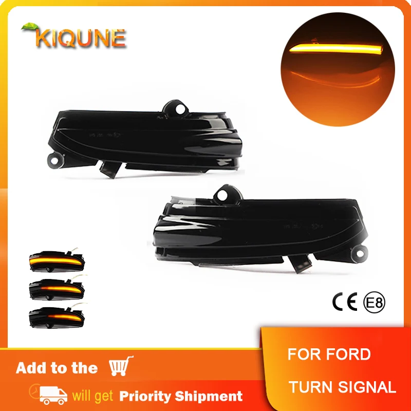 

2Pcs Turn Signal Lights For Ford Mondeo 2013-2019 Car LED Dynamic Rearview Mirror Side Mirror Sequential Indicator Blinker Lamp