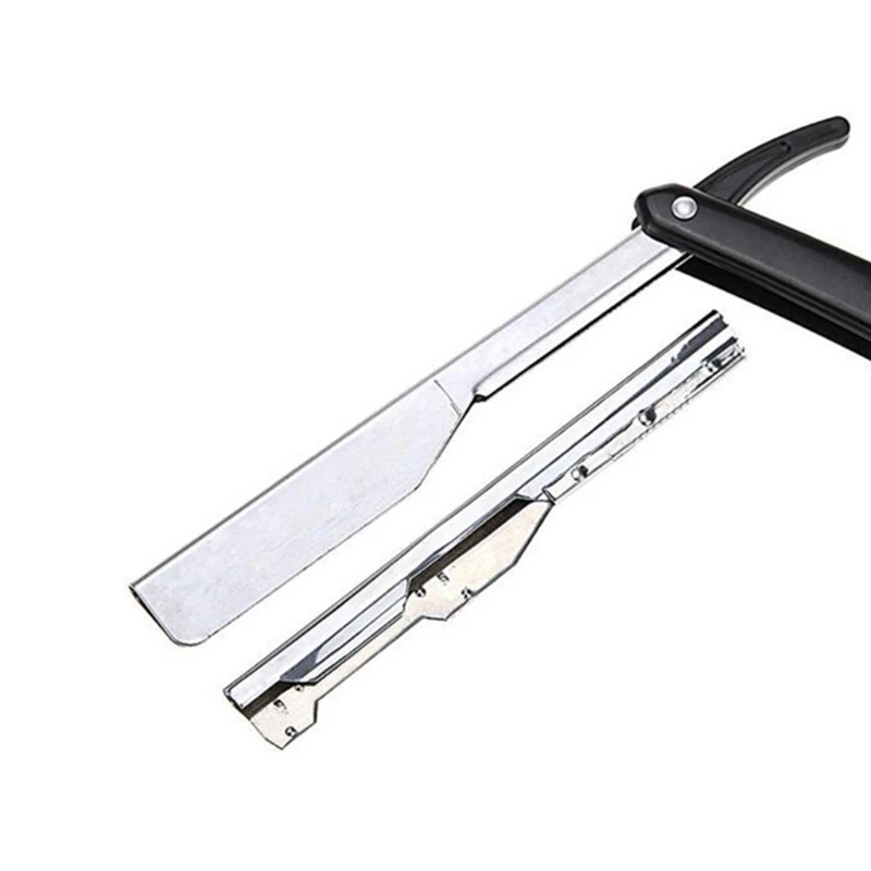 

Men Straight Edge Folding Razor with Plastic Handle Vintage Salon Barber Manual Beard Shaver Cutter Holder without Blade
