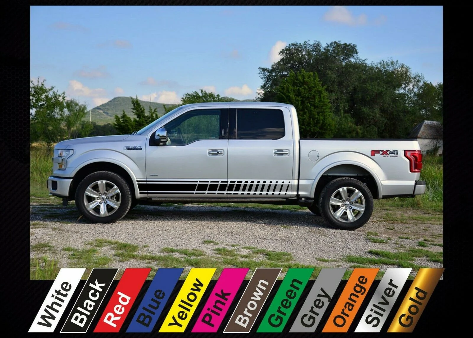 

For x2 x2 stickers Ford F-150 Raptor graphics side stripe decal sticker #1