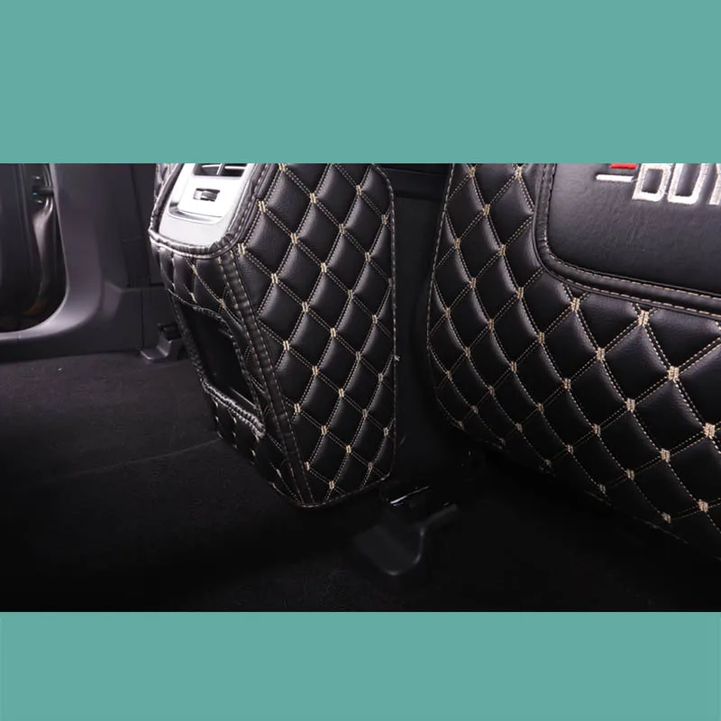 ?? Lsrtw2017吉利azkarra Boyueプロカーシート抗kickマット繊維レザーインテリアアクセサリー2020 2021プロテクター自動