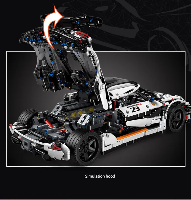 23002 Koenigseg One technic Супер гоночный автомобиль модель совместимая MOC 4789 lepinbricks lepinblocks