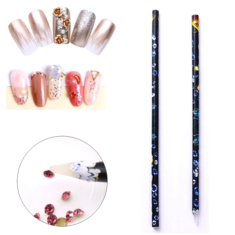 1 шт. стразы камни набор Хрустальный воск карандаш стилус для дизайна ногтей