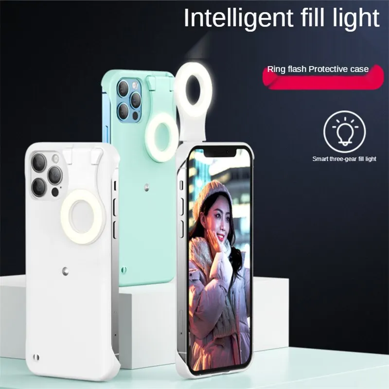 Tongdaytech светодиодный кольцевой светильник для селфи Iphone 12 11 XS Pro Max XR 6 7 8 чехол со