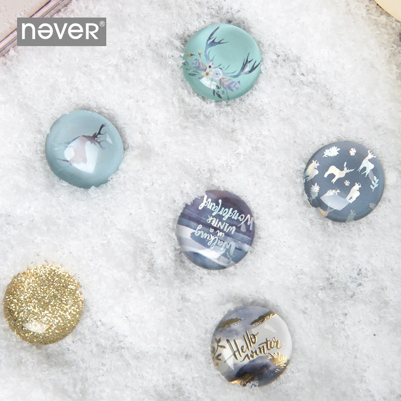 Never Christmas Elk 3D магнитная доска, наклейки, стеклянные магниты, шпильки для большого пальца, офисные настенные декоративные булавки, Подарочные канцелярские товары