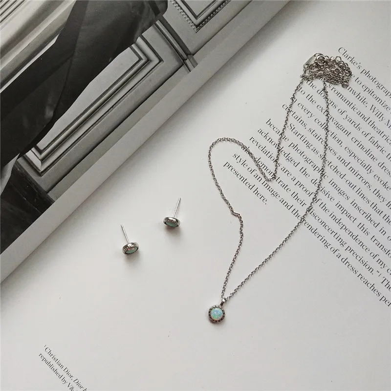 RUIYI реальные 925 стерлингового серебра женские изысканные опалы ожерелье с