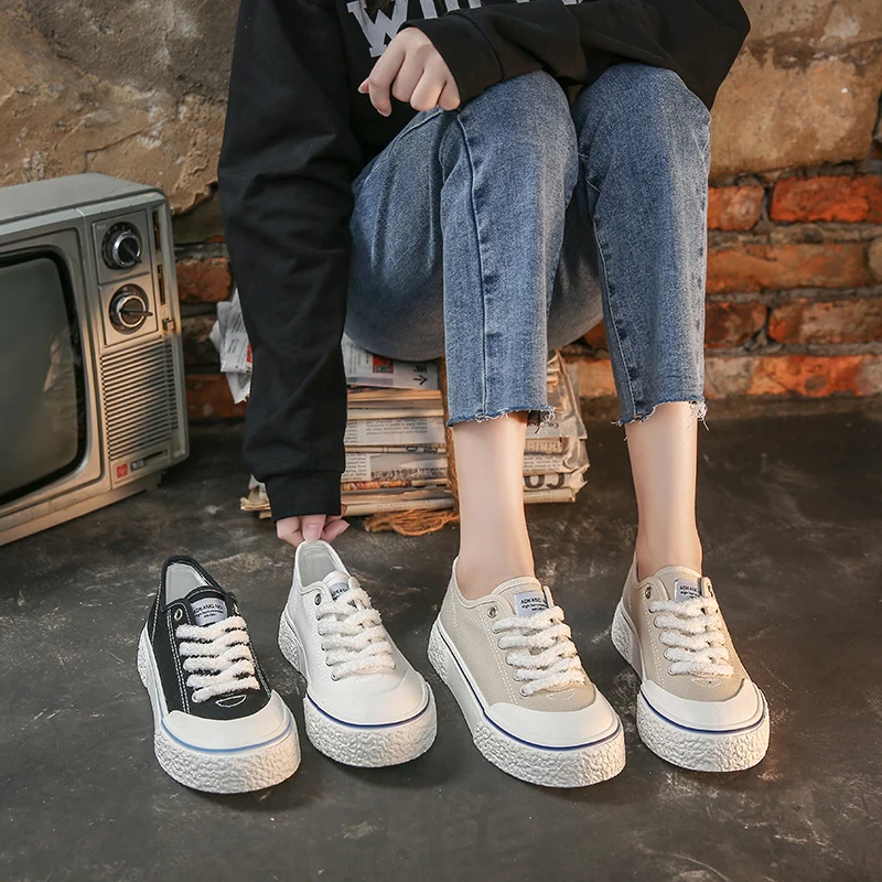 

Женские холщовые туфли, удобная дышащая обувь на платформе, на толстой вулканизированной подошве