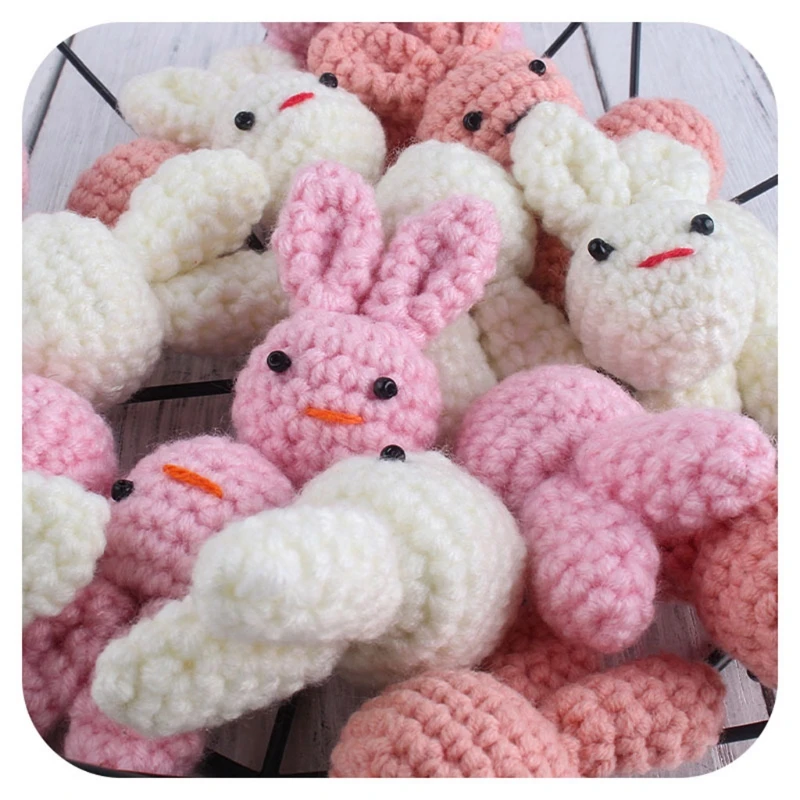 

Crochet Cotton Rabbit Chewable Knitting Beads DIY Baby Pacifier Chain Accessory A2UB