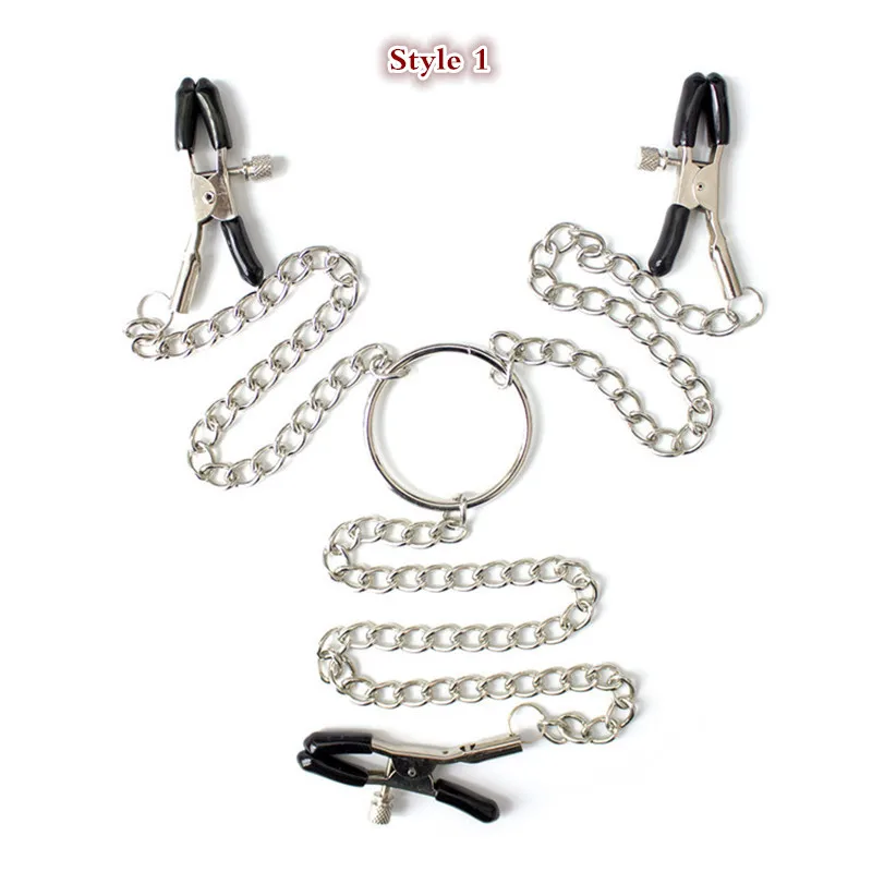 Зажимы для сосков-бабочек качественные металлические БДСМ-игрушки цепочка
