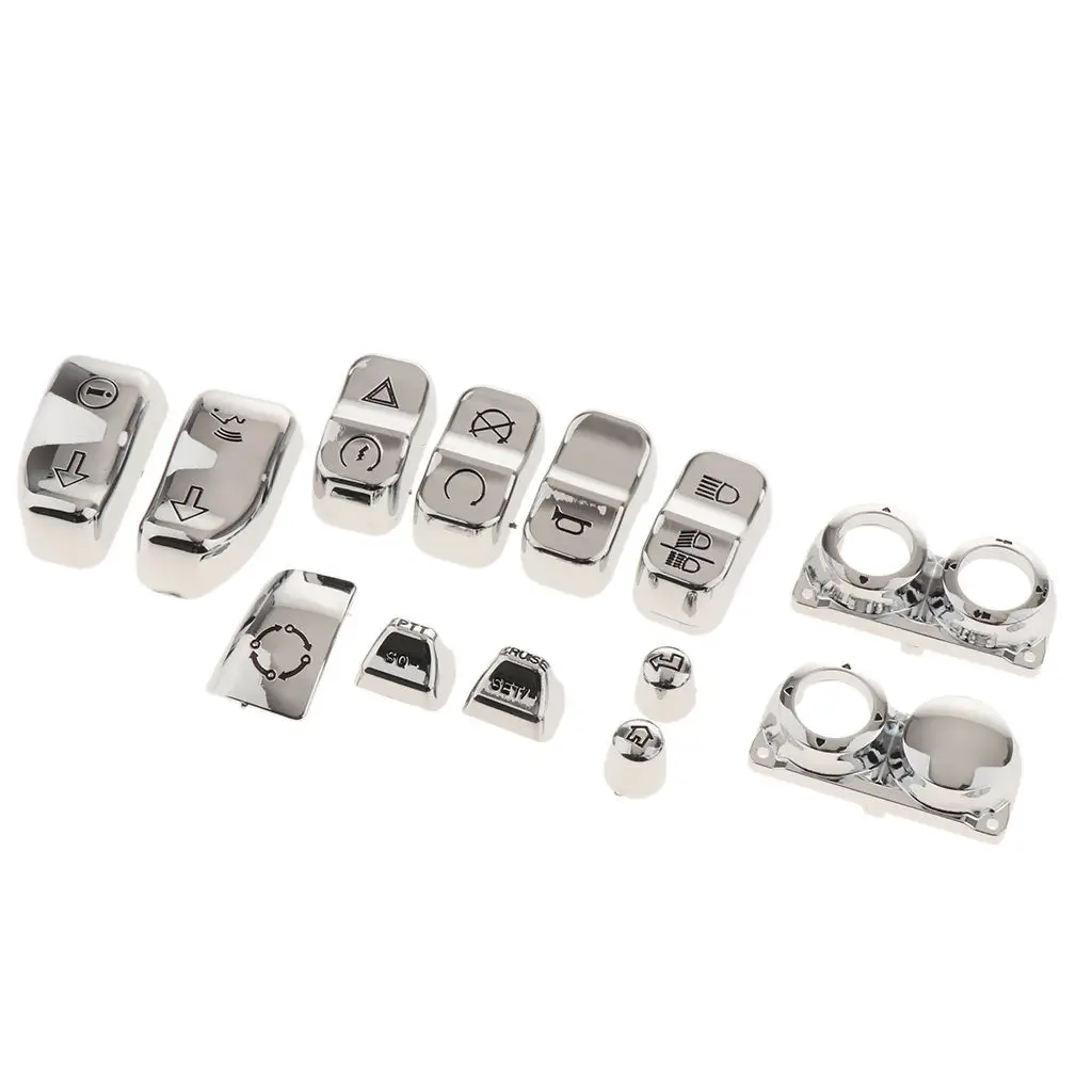 

13 Pieces Chrome Switch Housings Caps Set for Harley 2014-2017