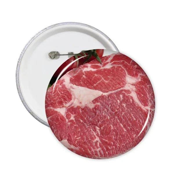 

Red Steak Raw Meat Food Texture Round Pins Badge Button Clothing Decoration 5pcs Gift