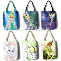 new fairy peter pan girls women canvas shoulder bags large handbag cute cartoon school book shopping bag