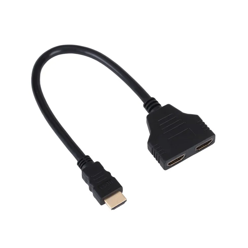 10 шт./лот совместимому с HDMI 1 Мужской Двойной 2 Женский Y сплиттер адаптер кабель со