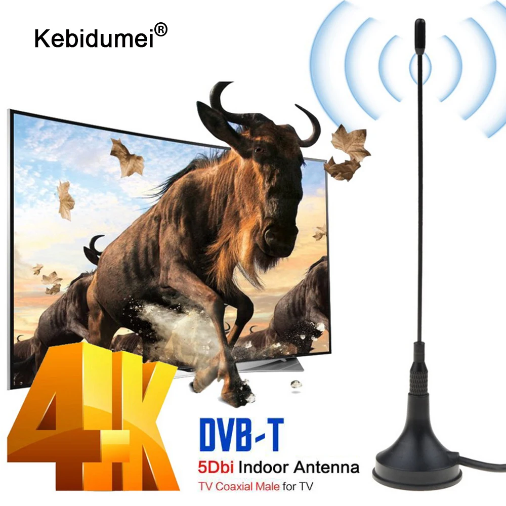 Kebidumei для DVB-T/T2 5DBi комнатная антенна Мини ТВ цифровая DVB-T TV HD простая установка |