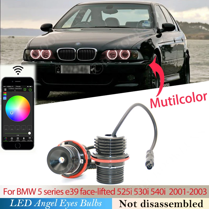 Для BMW 5 серии E39 с лицевой подсветкой 525i 530i 540i 2001-2003 E87 E65 E83 E60 63 RGB светодиодная фара
