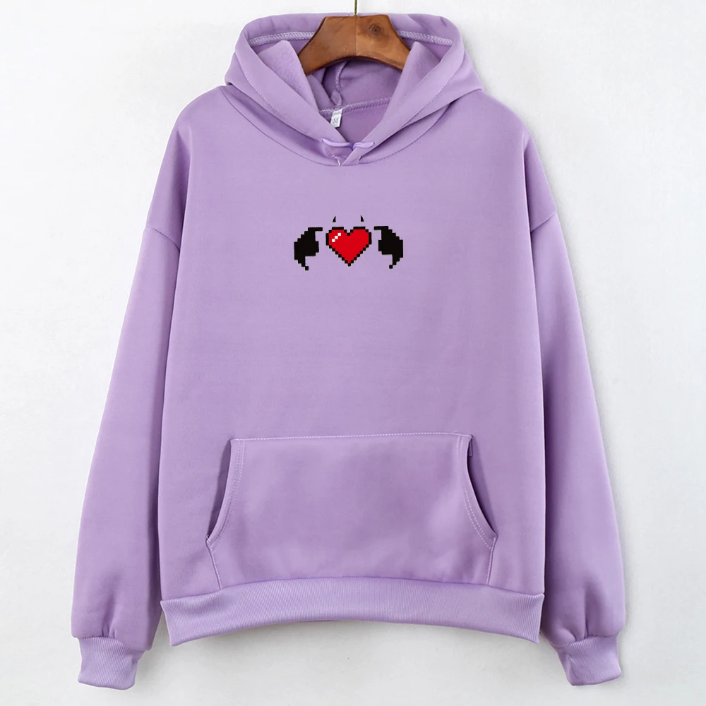 Корейские толстовки в форме сердца ангела Женское зимнее милое плотное