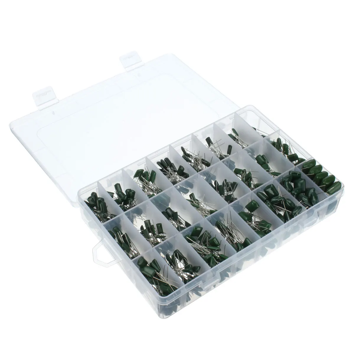 

660Pcs/lot 0.22nf~470nf 24Values Aluminum Electrolytic Capacitors 100V Mix Electrolytic Capacitor Assorted Kit and Storage Box