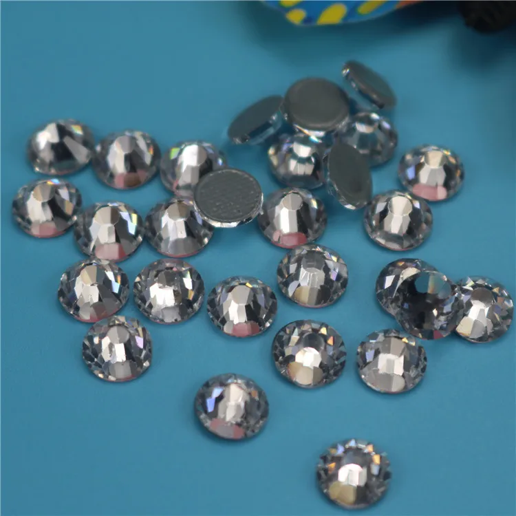 Crystal DMC SS6 SS10 SS16 SS20 SS30 Блестящие кристаллы и стразы полимерные Стразы плоские с оборота Стразы для горячей фиксации Стразы Одежда Аксессуары для шитья - Цвет: Crystal