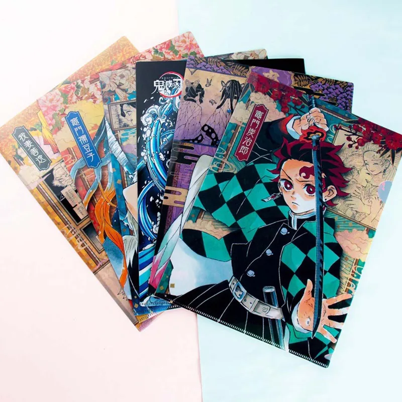

1PC Kawaii Anime Demon Slayer Kimetsu No Yaiba File Folder A4 Organizer Document Bag Folders For School Office Learning Supplies