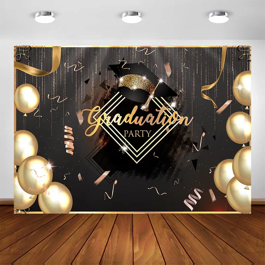 Выпускные вечерние фоны для фотосъемки Золотые шарики в виде бутылок