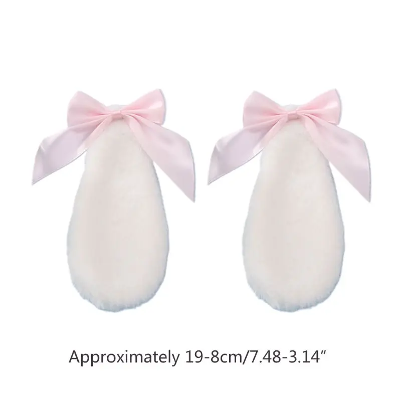 

Kawaii Women Girls Hair Clip Cute Rabbit Bunny Plush Lop Ears Hairpin Candy Color Ribbon Bowknot Lolita Cosplay Hair Accessories