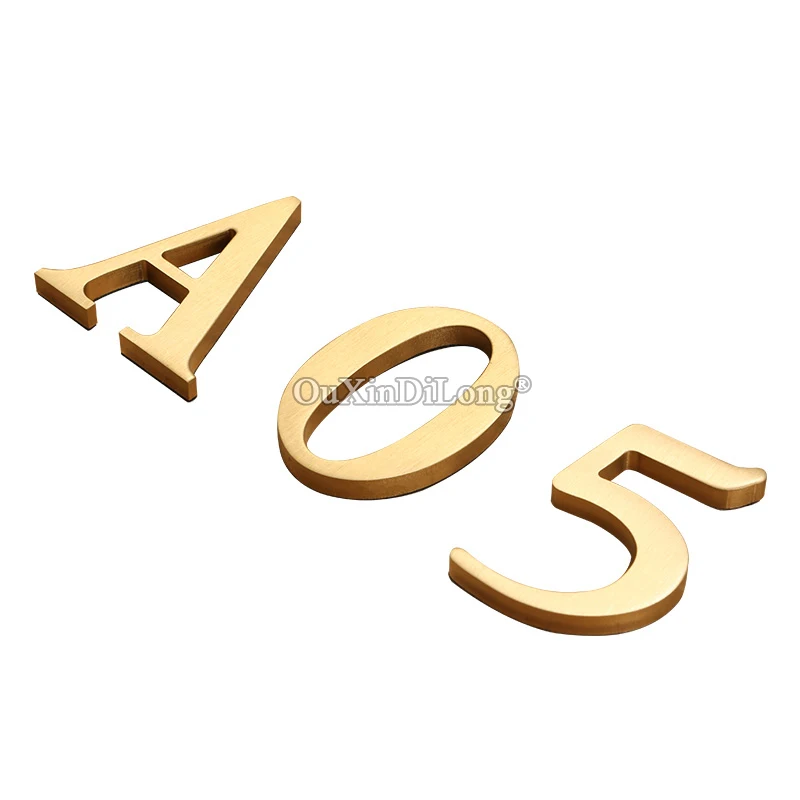 

Brand New Pure Brass Self-adhesive House Signs Door Numbers Letters Door Alphabet House Mail Home Room Street Sign Address